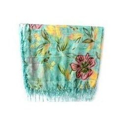 Polyester Printed Scarves With Fringes