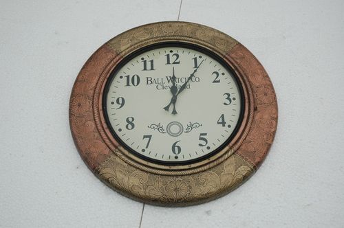 Antique 18inch Brass Metallic Wall Clock