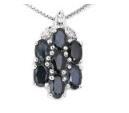 Silver Blue Sapphire Fancy Pendants