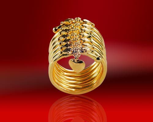 Plain Peacock Design Gold Ring 01-09 - SPE Gold,Chennai