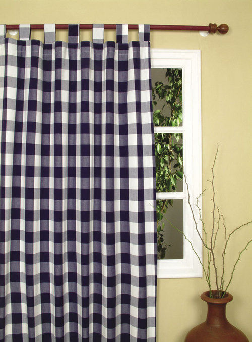 Tab Top Gingam Navy Curtains