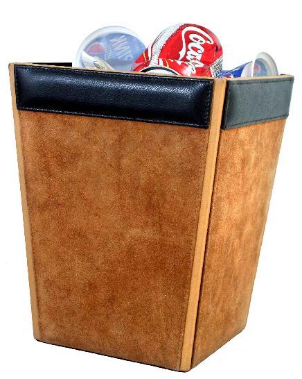 Elegant Leather Waste Baskets