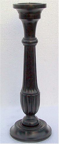 Antique Black Finish Wooden Candle Holder