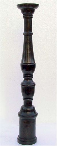 Antique Black Finish Wooden Candle Stand