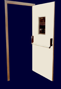 Emergency Exit Door - MS Pressed Steel Frame, 1.5 mm Thick MS Sheet, Optional Vision Panel, Panic Latch and Alarm Provision