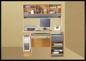 One Drawer Computer Table With Top Unit