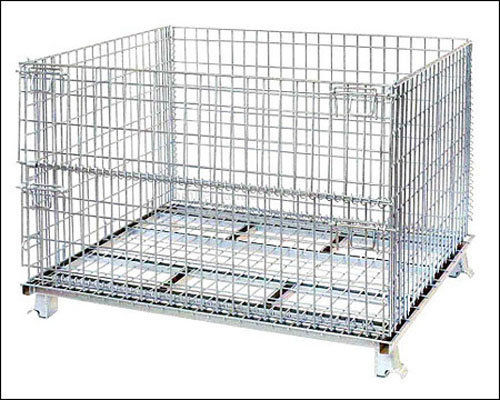 Jumbo Collapsible Wire Mesh Container With Half-Hinged Gate