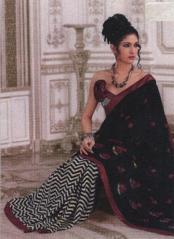 Designer Crepe Chiffon Sarees