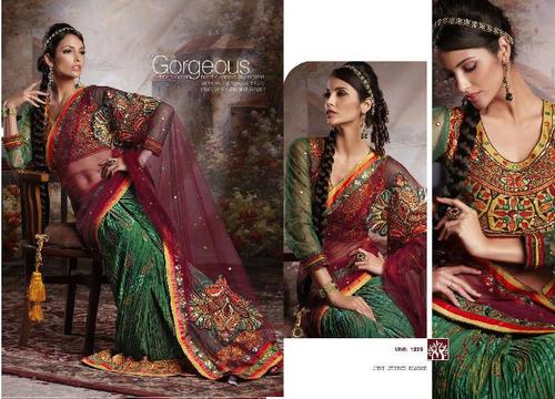 Designer Net And Jaquard Sarees