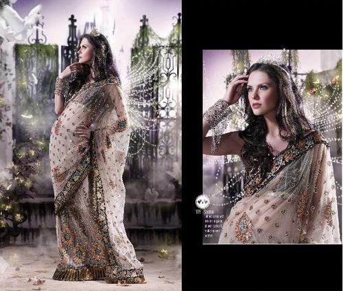 Designer Net And Shimmer Sarees