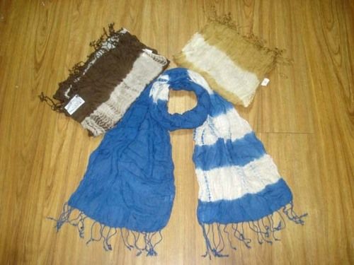 Viscose Tie Dye Scarf With Fringes