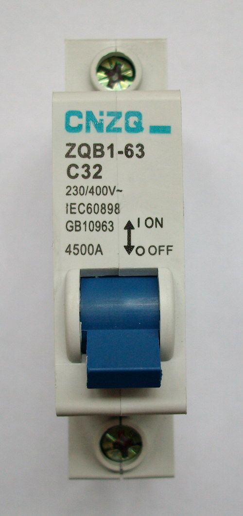 MCB Circuit Breaker - Rated Current 1A to 63A