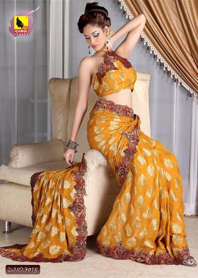 Orange Saree With Blouse