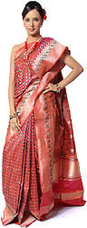 Cerise Jamdani Sarees