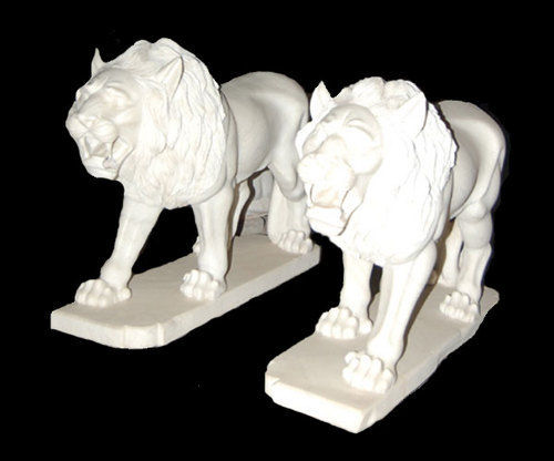 White Marble Lion Sculpture