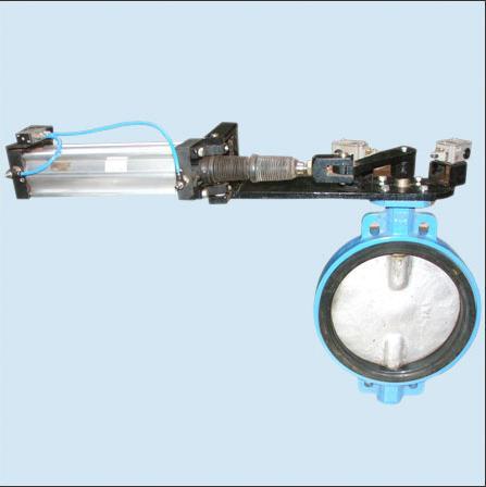 Butterfly Valve With Pneumatic Cylinder And Limit Switch Arrangement