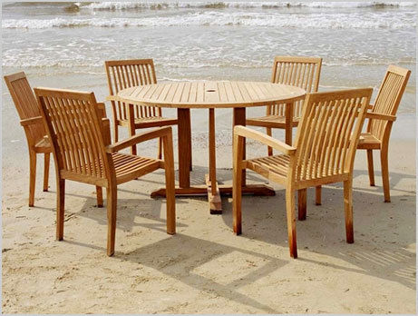 Round Fix Pedestal Table Set With Chairs