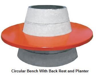 Circular Bench With Back Rest And Planter