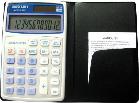 Calculator - Acrylic Cover, 112x71x10mm , 12 Digital Display with Hyper Solar Power and Rubber Key