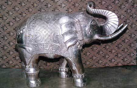 Silver Elephant Statues