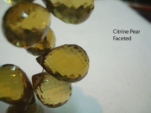 Citrine Pear Faceted Beads