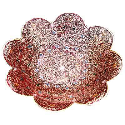 Flower Shape Red Brass Bowl