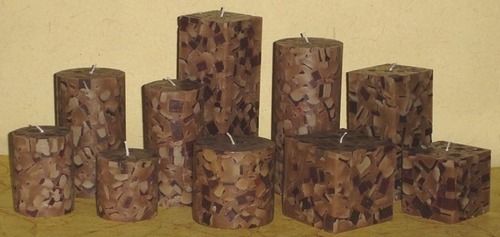 Chocolate Checkered Pillar Candles