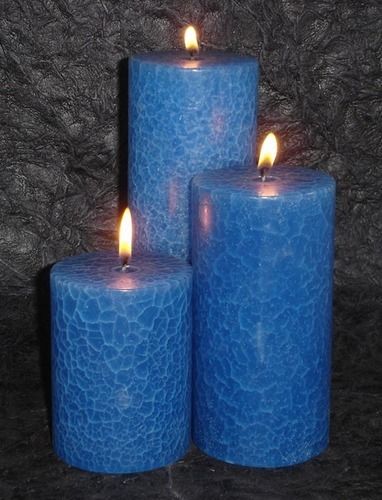 Round Crackled Finish Candles