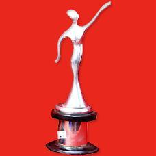 Lady Shaped Silver Trophy