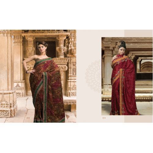 Red Embroidered Sarees