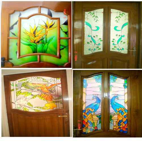 Flower Stained Glass Doors