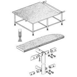 Cutting Table - Ergonomic Welded Frame, Adjustable Height 800-850mm, Black or Siemens Gray Powder Coated, Optional Lockable Trolley and Partition