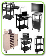 Audio Visual Cabinets And Carts - Steel 26"x16"x35" Black/Gray, Adjustable Shelves, Locking Cabinet, Mobile with NSF Casters