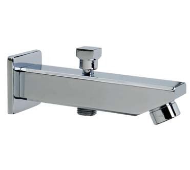 Wall Spout With Button Attachment For Hand Shower With Wall Flange