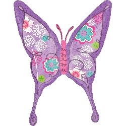 Purple Floral Swallowtail Butterfly Balloons