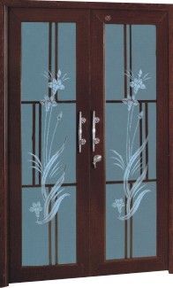 PVC Casement Doors - 2.2mm Durable PVC Profile, 120x200cm | Customizable in White, Black Walnut, Teak, Oak