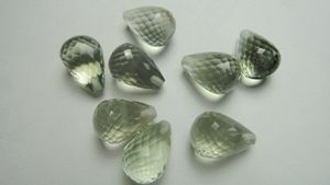 Briollets Shape Green Amethyst Gemstones