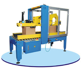 Auto Flap Closer Side Belt Drive Type Carton Sealing Machine