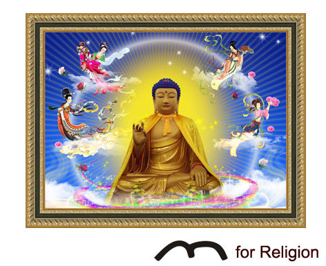 बौद्ध धर्म आर्ट/वॉल पिक्चर मल्टीमीडिया यूएसबी एमपी 3 स्पीकर