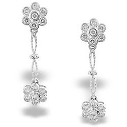 Diamond Earrings - 14K White Gold, Elegant Simplicity with Trendy Style