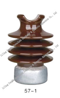 Line Post Insulators - ANSI Standard, 356mm Creepage Distance, 165mm Dry Arcing Distance, 12.5kN Cantilever Strength, 80kV Dry Voltage, 60kV Wet Voltage, 130kV Critical Impulse Voltage Positive, 155kV Negative, Brown Glass Finish