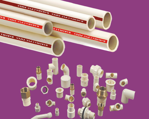 Raksha CPVC Pipes and Fittings - 1/2" to 4" Sizes, SDR-11 & SDR-13.5 Ratings, Potable Water Applications