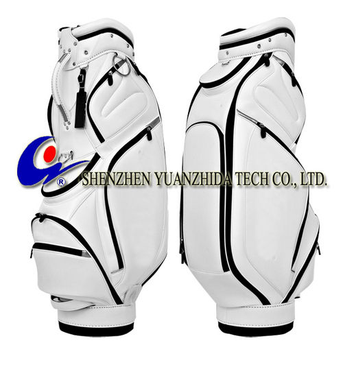 Golf Ball Bags - Top Grade PU, 5-Way Divider, Ergonomic Shoulder Strap | Insulated Drink Pocket, Spring-Action Stand, Lightweight Durability