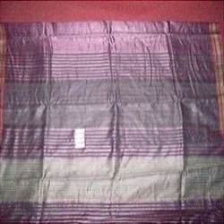 Grey And Purple Striped Silk Sarees