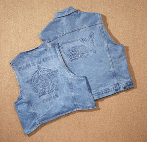 Embossed Sleeveless Denim Jackets