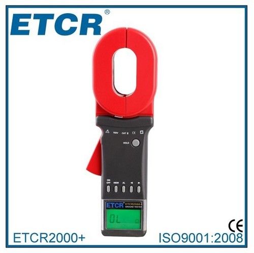 Digital Earth Resistance Tester - 0.01 to 1,200 Ohm Range, 65x32mm Clamp Size, Data Memory for 99 Sets, Automatic Power Off, High Accuracy and Resolution