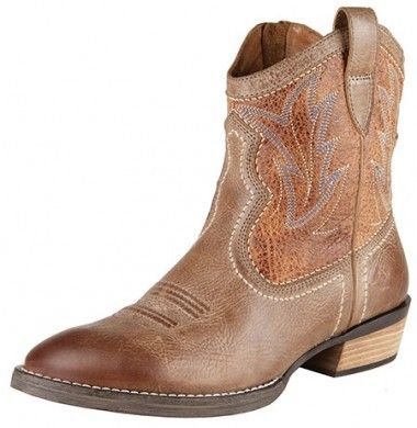 Billie Tan Brunido/pebbled Tan Womens Western Boot