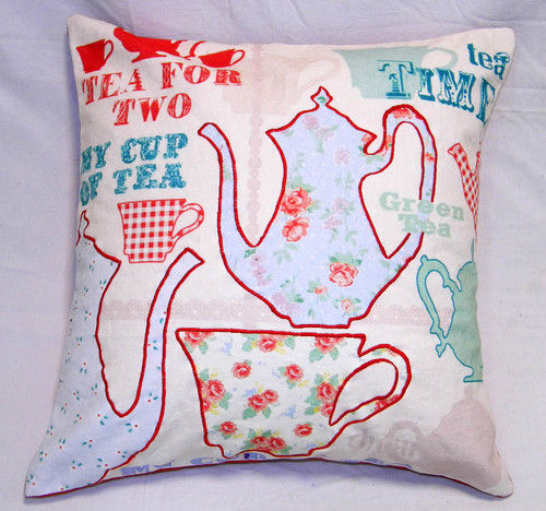 Patchwork Tea Theme Cushion Covers