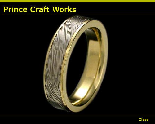 Damascus Gold Finger Ring