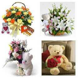 Flower Bouquets With Teddy